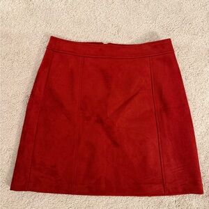 LOFT Vibrant Red Mini Skirt